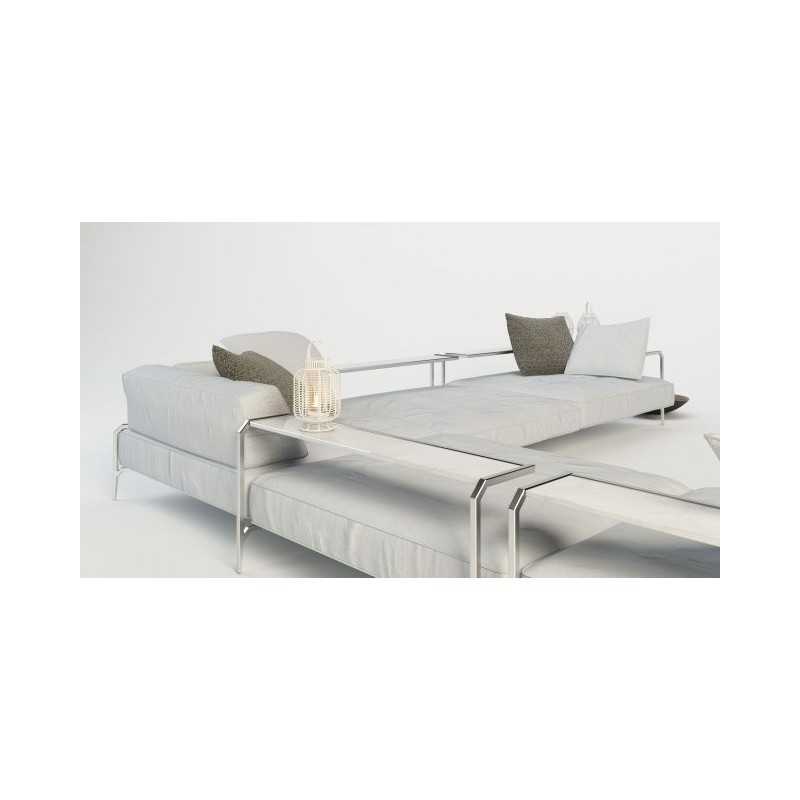 Canapé d'angle 4 places en tissu extérieur tablette SABAL SOFA de CORO