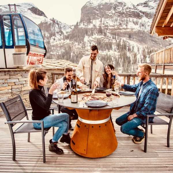 Table BBQ Extérieur au GAZ avec le plateau de table 130 cm