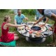 FUSION LOW WOOD - Fire Pit BBQ Table For 8 Persons