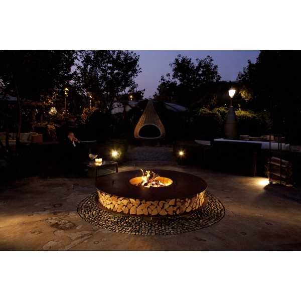 By night - ZERO 200 - Outdoor Corten Steel Fire Pit Ø 200 - AK47