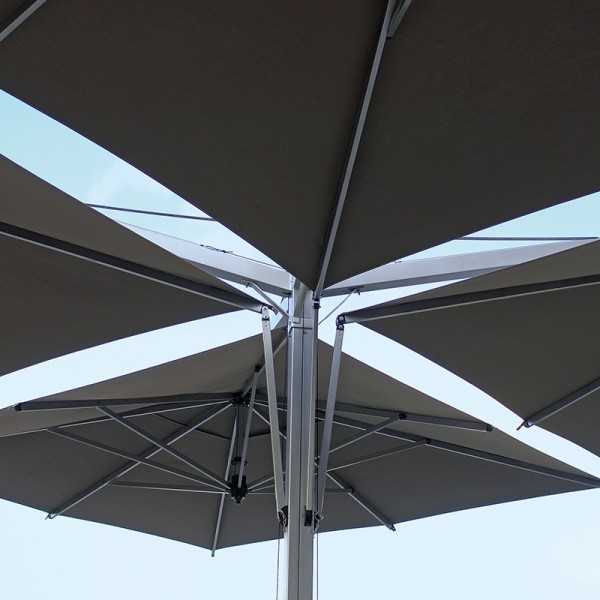 Quadruplo Quadruple Parasol Déporté Pied Central Usage Professionnel par Fim