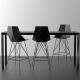FRAME Table Haute en Aluminium - HPL (bord noir) 140x60x105
