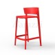 AFRICA 85 Red Stackable Bar Stool with Backrest Contemporary Design