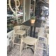 Chaises Hautes AFRICA 85 couleur sable sur terrasse Epicerie Fine Deauville