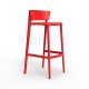 Tabouret de Bar avec Dossier AFRICA 95 en Polypropylene Rouge