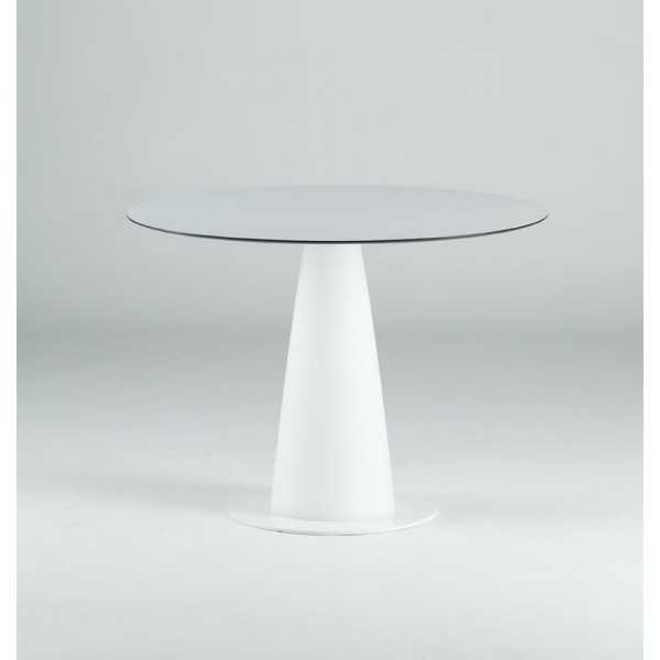 Hopla Laqué - Table Ronde pied Conique avec option base - Slide Design