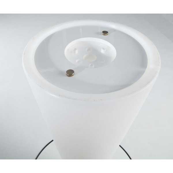 Hopla Lumineux - Option Table Carrée avec Pied Lumineux Conique - Slide Design