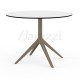 Table de Restaurant Ronde Sable MARI-SOL 4 Pieds Plateau Blanc a bord Noir Design Contemporain