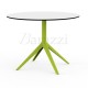 MARI-SOL Pistachio Round Terrace Table White with Black edge Table Top