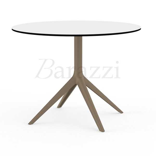 MARI-SOL Sand Round Terrace Table White with Black edge Table Top Contemporary Design