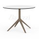 MARI-SOL Sand Round Terrace Table White with Black edge Table Top Contemporary Design