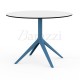 MARI-SOL Blue Round Terrace Table White with Black edge Table Top Highly resistant furniture
