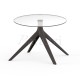MARI-SOL Bronze Coffee Table with Round Glass Table Top for Bars Restaurants Hotels