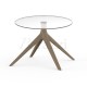MARI-SOL Sand Round Coffee Table with Glass Table Top Highly Resistant Furniture