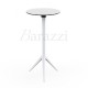 Table Haute de Bar MARI-SOL 3 Large Pietement Blanc et Plateau Rond Blanc a bord Noir pour Bars Restaurants Hotels