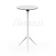 MARI-SOL Tripod White Bar Table with White with Black Edge Round Table Top for Bars Restaurants Hotels