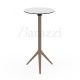 MARI-SOL Sand High Bar Table Tripod Structure and White with Black Edge Round Table Top for Hotels Bars Restaurants