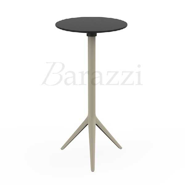 MARI-SOL Ecru High Bar Table with Black Round Table Top Made in Europe