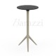 MARI-SOL Ecru High Bar Table with Black Round Table Top Made in Europe