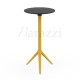 MARI-SOL Mustard High Bar Table with Black Round HPL Table Top for for intensive Professional use