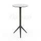 MARI-SOL Bronze color High Table with White with Black Edge Round Table Top for Professionals