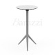 MARI-SOL Steel High Bar Restaurant Table Steel color White with Black Edge Table Top Highly Resistant Furniture