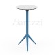 MARI-SOL Blue High Bar Table Tripod Structure and White with Black Edge Round Table Top for Intensive use