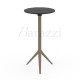 MARI-SOL Sand High Bar Table with Black Round HPL Table Top for Indoor and Outdoor use