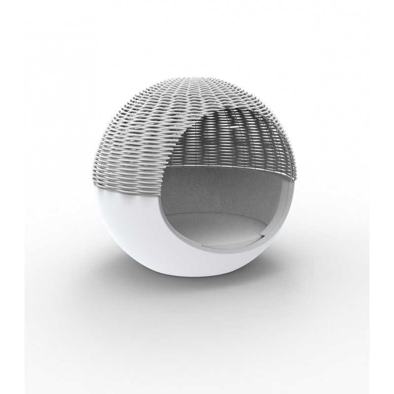 Lacquered Lounge Chair with Braided Umbrella DAYBED Moon by Vondom