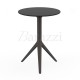 Table Ronde Couleur Bronze MARI-SOL avec Plateau Noir