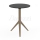 MARI-SOL Round Sand Restaurant Table with Black Table Top for Hotels Bars Restaurants