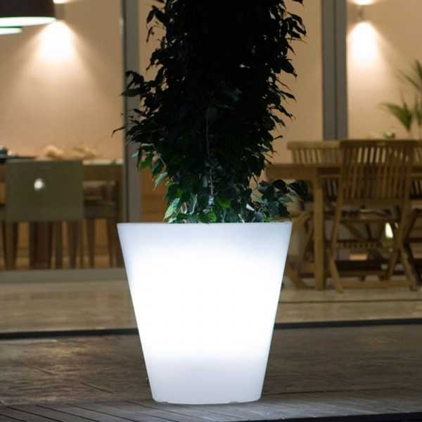 Grand Pot Lumineux Blanc Conique CONE Vondom