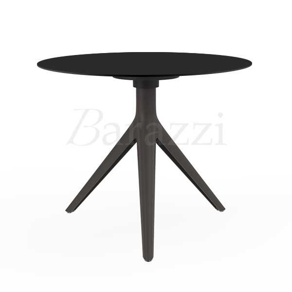 Table d'Appoint 3 Pieds MARI-SOL Couleur Bronze Plateau Noir Usage Interieur ou Exterieur