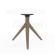 MARI-SOL Round Table with 3 Legs Sand Structure White Table Top Made in Europe