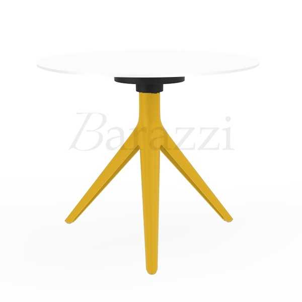 Table 3 Pieds MARI-SOL Couleur Moutarde Plateau Blanc en HPL