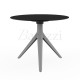 Petite Table 3 Pieds MARI-SOL Couleur Acier Plateau Noir Usage Interieur ou Exterieur