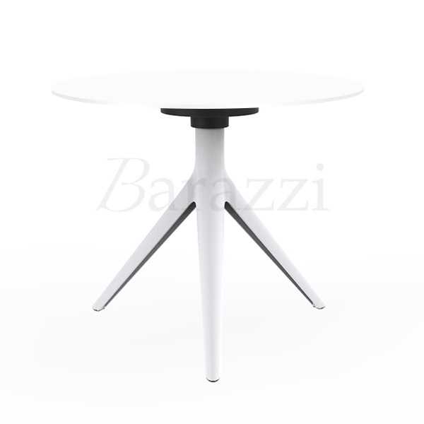 Table 3 Pieds MARI-SOL Blanche Plateau HPL Blanc pour Professionnels