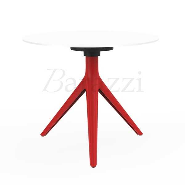 Table Triple Pieds MARI-SOL Rouge Plateau HPL Blanc Usage Professionnel