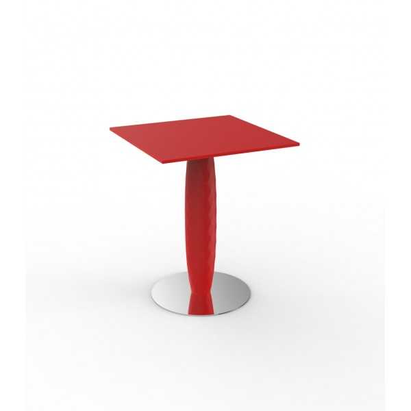 Table carrée pied central design VASES VONDOM - rouge
