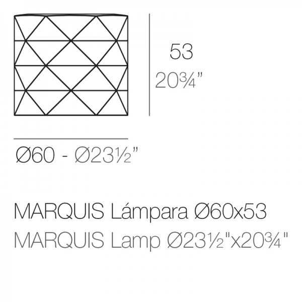 MARQUIS lampe LED RGBW Vondom dimension