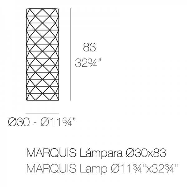 Lampe Sans Fil Marquis Vondom dimension