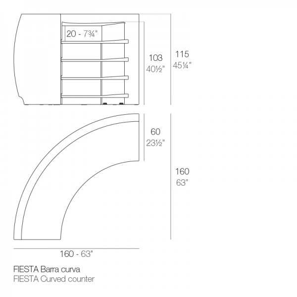 Bar shelves for Fiesta Curva Vondom