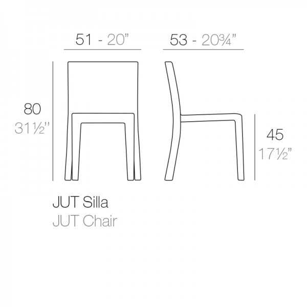 Chaise JUT Vondom - dimension