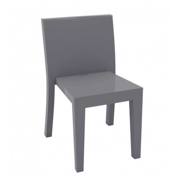 Chaise JUT laquée - gris acier