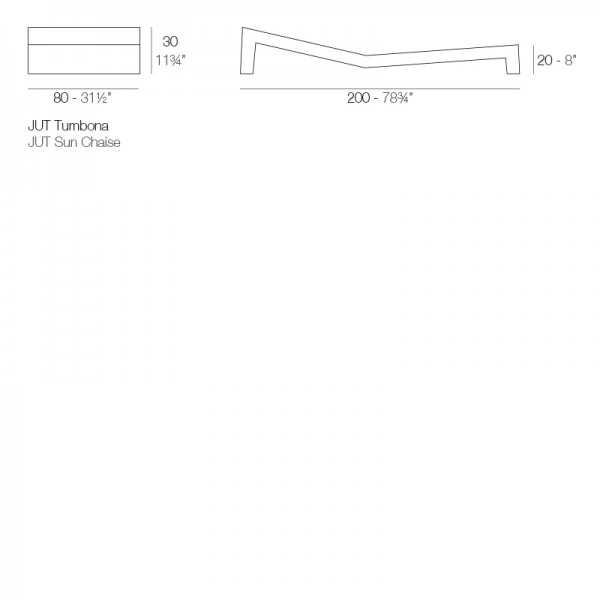 Chaise longue JUT Vondom - dimensions