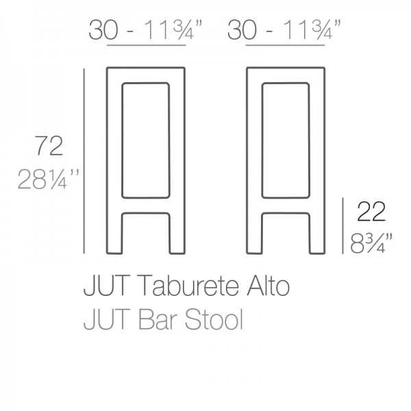 Tabouret JUT Vondom - dimension