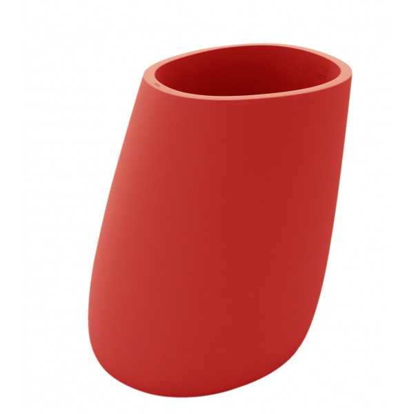 STONE pot de fleurs finition mate - rouge