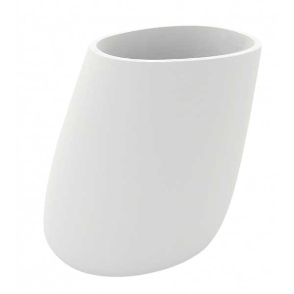 STONE flower pot matte finish - blanc