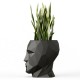 Large Flower Pot in the shape of a head Anthracite Finish ADAM 100 Vondom