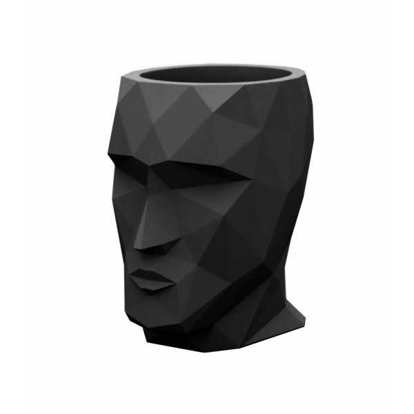 Large Flower Pot in the shape of a head - Black - ADAN 100